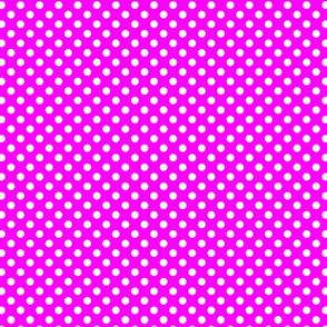 polka dots white on neon pink