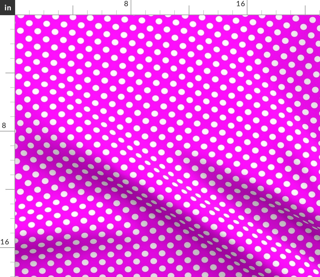 polka dots white on neon pink