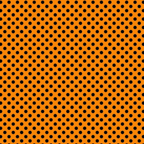 polka dots black on orange