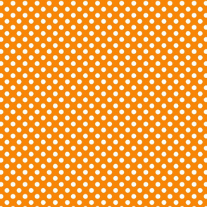 polka dots white on orange