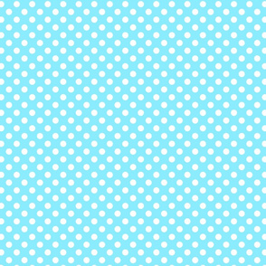 polka dots white on pastel blue