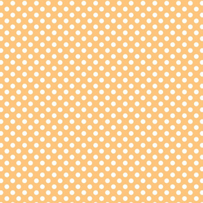 polka dots white on pastel orange