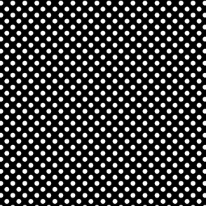 polka dots white on black