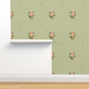 Hudson Floral Emblem in Light Green | 12" Repeat