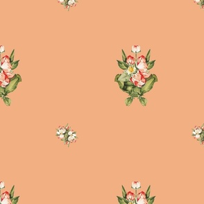 Hudson Floral Emblem in Peach | 12" Repeat