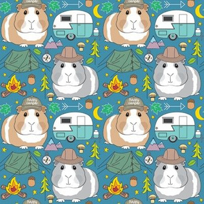 medium camping guinea pigs on blue