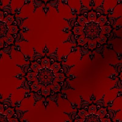 Noir Mandala Black on Red - Small