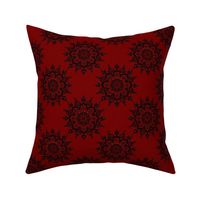 Noir Mandala Black on Red - Small