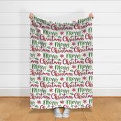 Merry Christmas Typography - Faux Glitter Large scale 