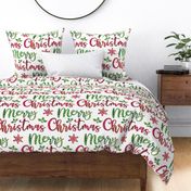 Merry Christmas Typography - Faux Glitter Large scale 