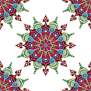 Mandala2 Rose on White Medium