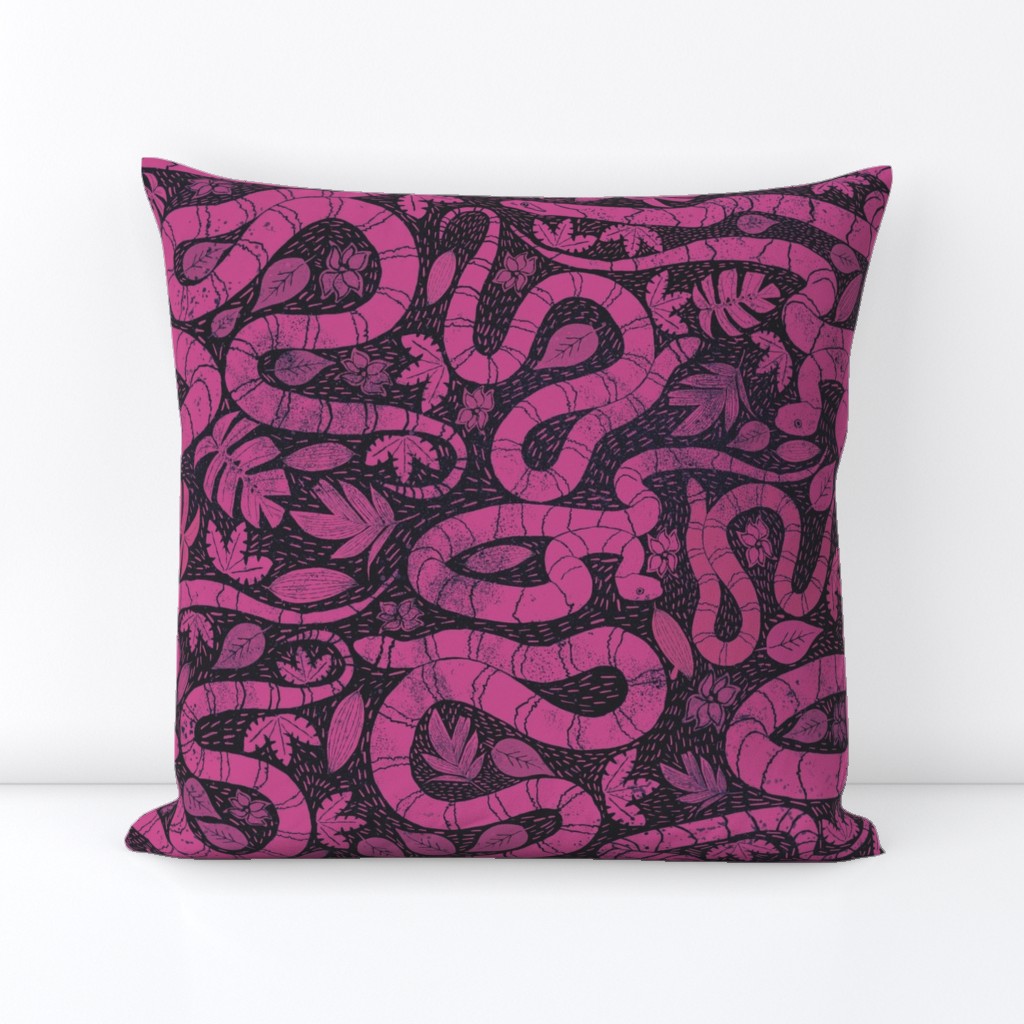 Snake block print pink