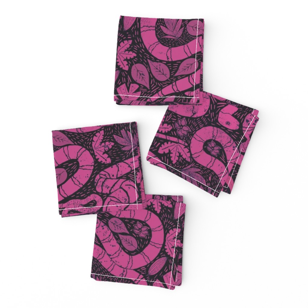 Snake block print pink