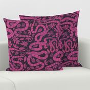 Snake block print pink