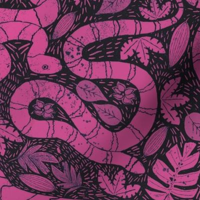 Snake block print pink