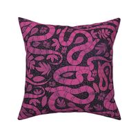 Snake block print pink