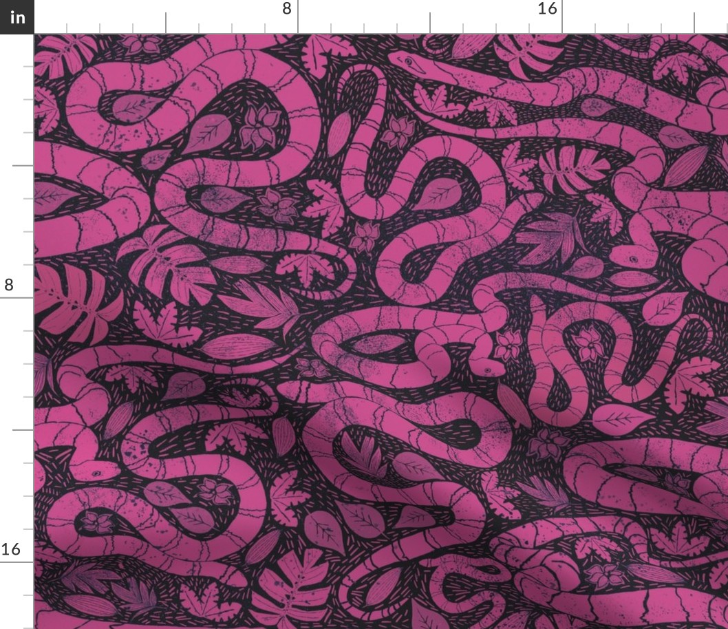 Snake block print pink