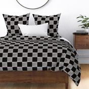 High contrast Checked pattern with lines white_Small scale