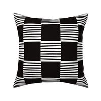 High contrast Checked pattern with lines white_Small scale