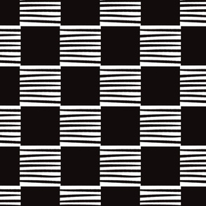 High contrast Checked pattern with lines white_Small scale