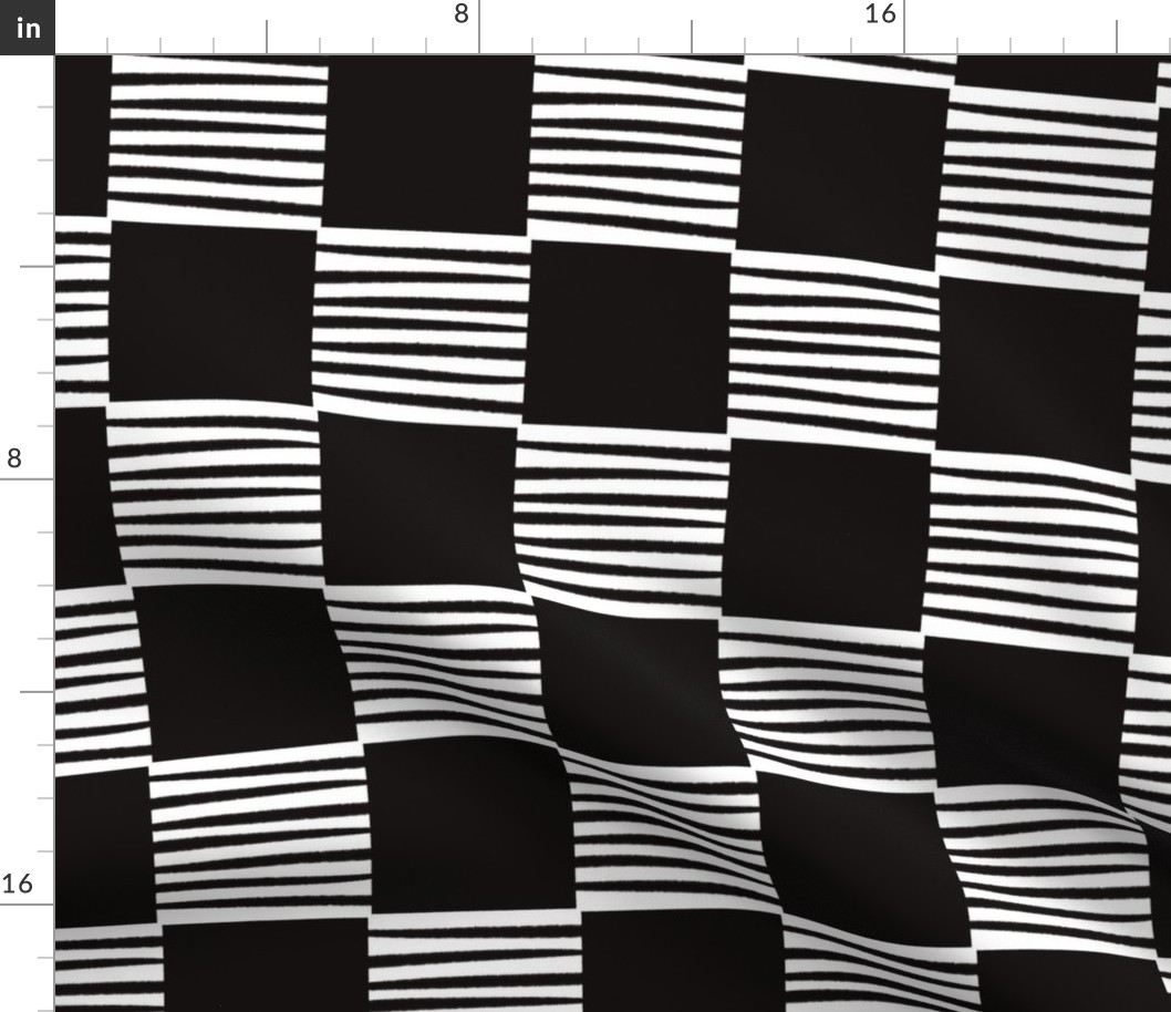 High contrast Checked pattern with lines white_Small scale