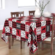 touch down - football wholecloth - red and black - college ball -  plaid C20BS