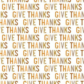 Give Thanks - fall - thankgiving - multi (orange) on white - LAD20