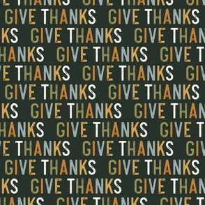 Give Thanks - fall - thankgiving - multi on green - LAD20