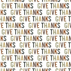 Give Thanks - fall - thankgiving - multi on white - LAD20