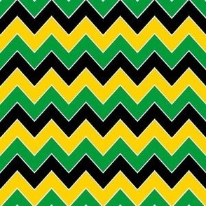 jamaica chevron fabric - black, green, yellow