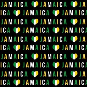 jamaica love fabric - black, green, yellow