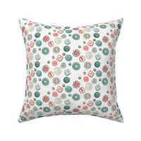 Eclectic Jewel Button, ivory coral aqua