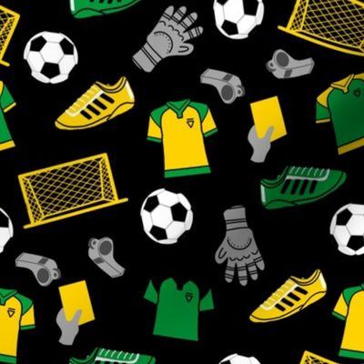 jamaica soccer football fabric - black