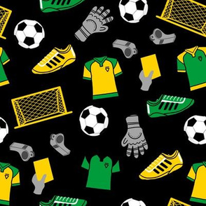 jamaica soccer football fabric - black