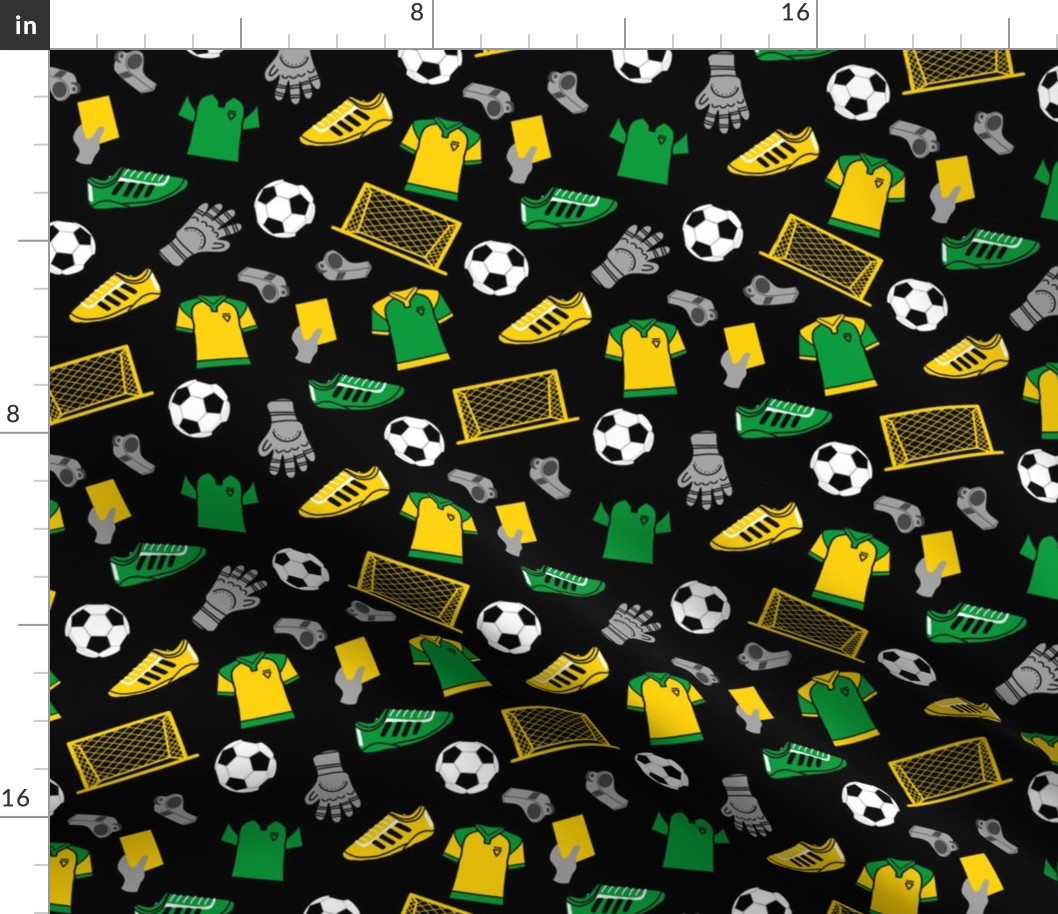 jamaica soccer football fabric - black