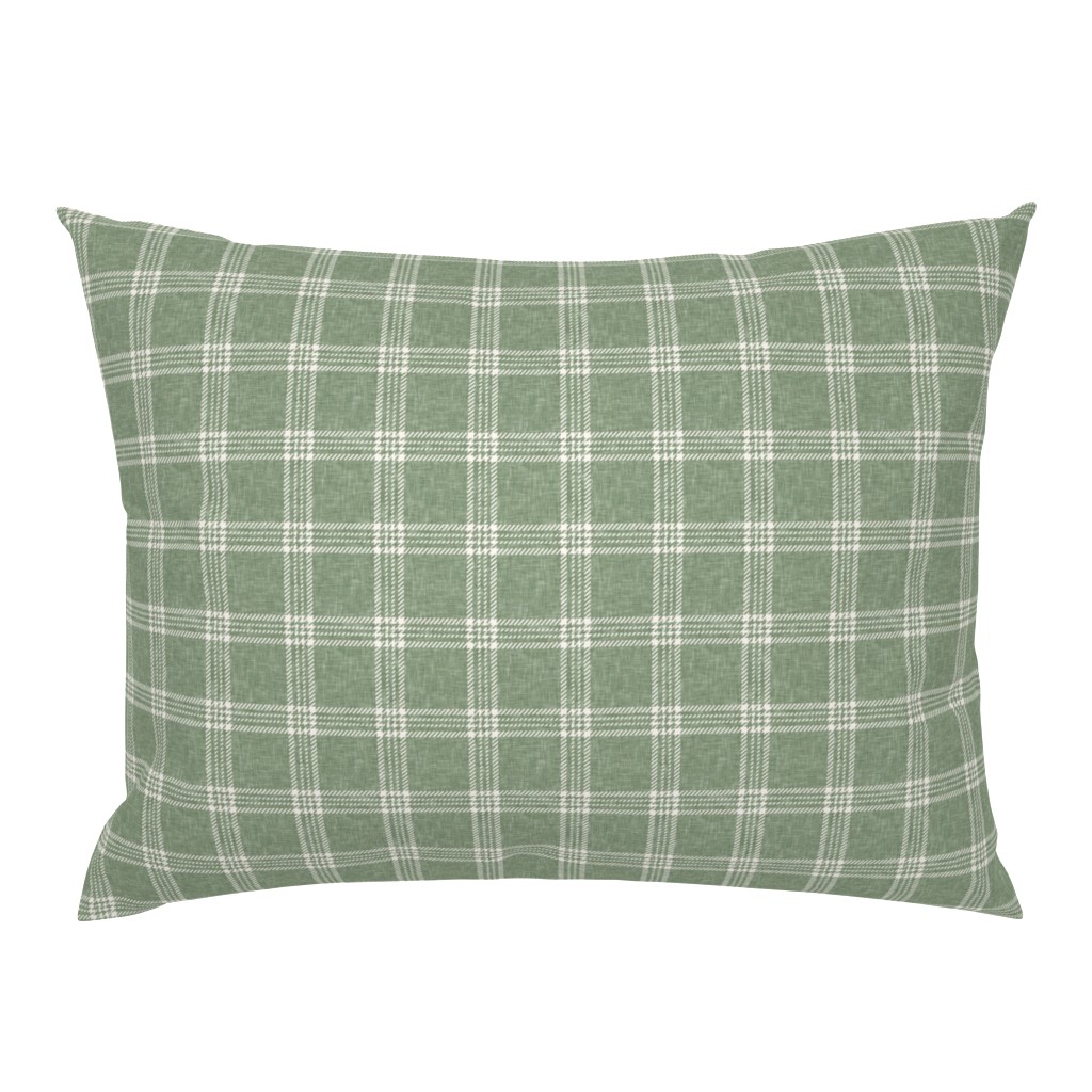 Fall plaid -  double window pane plaid -  sage - LAD20