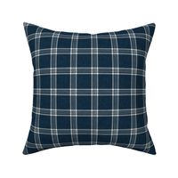 Fall plaid -  double window pane plaid -  dark blue - LAD20