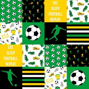 jamaica football quilt - green, black, yellow