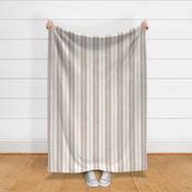 Rustic French Ticking Stripes Natural White Mocha Brown 