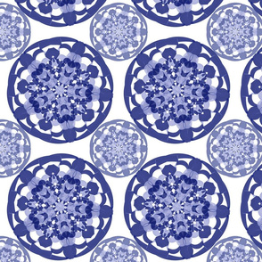 Blue willow,arabesque geometric pattern 