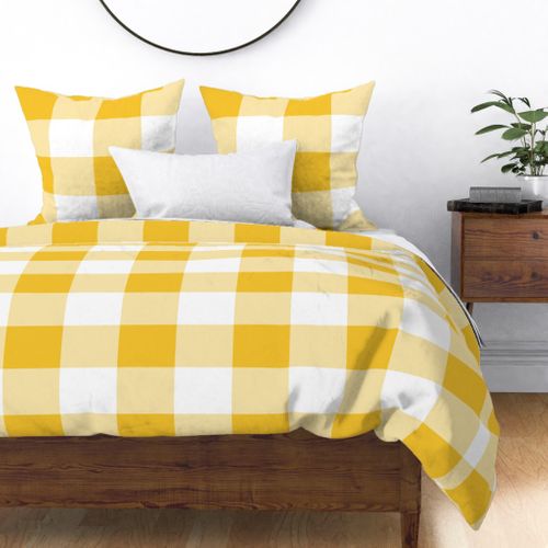 Yellow and White Buffalo Plaid Gingham