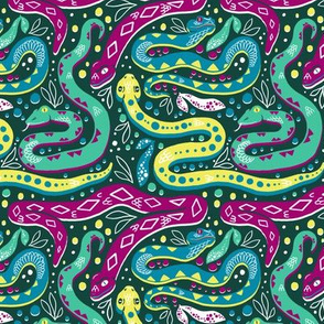 Slithering Neon Snakes