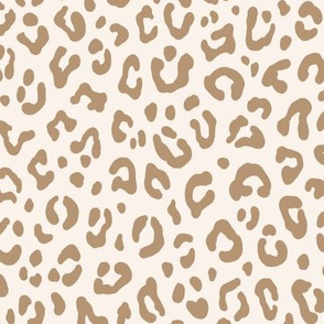 ★ LEOPARD PRINT in TAN & IVORY WHITE ★ Medium Scale / Collection : Leopard spots – Punk Rock Animal Print