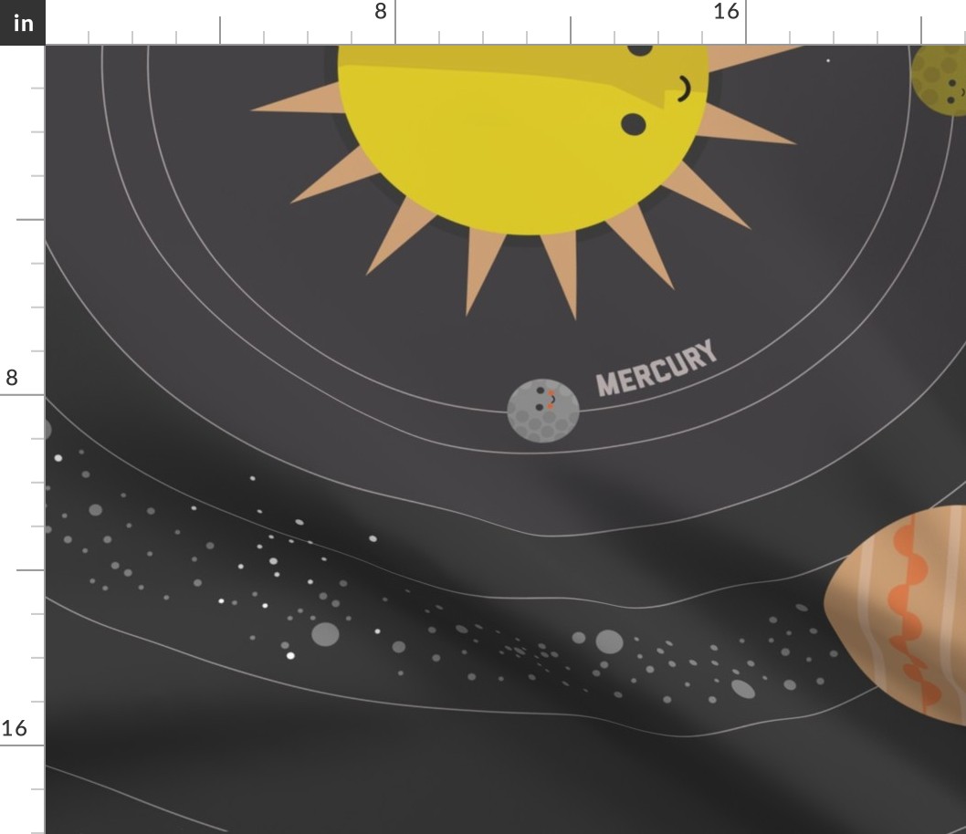 Solar System Buddies 1-yard Quilt Panel