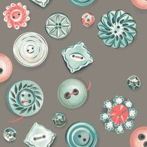 Large scale Eclectic Jewel Button, taupe