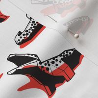 Small scale // Neon geo crocodiles // white background black and white geometric animals orange shadows