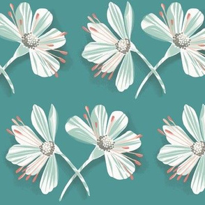 Paper Flower Bouquet, turquoise and coral