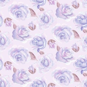 Watercolor Roses in Soft Purples