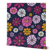 Cosmic Cosmos Wildflowers - Multicolor Dark