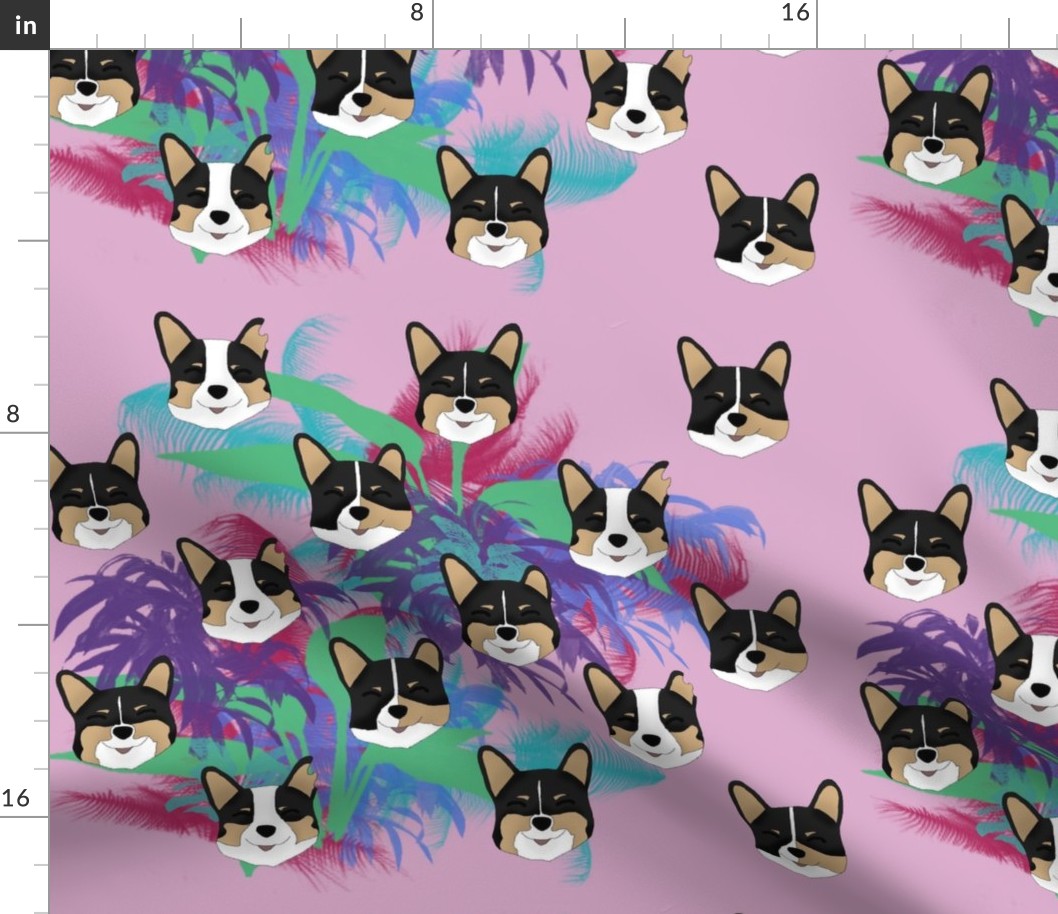 Corgi Tropical Print 